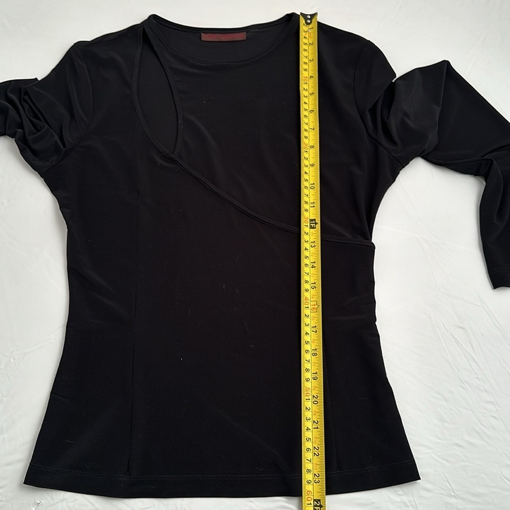 Karen Robertson black stretch fitted cut-out top M - Picture 9 of 12